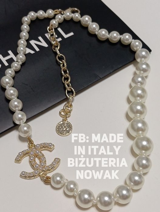 Choker cc chanel sztuczne perły 45cm