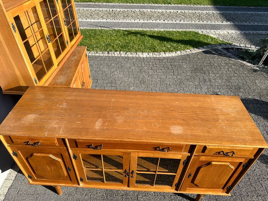 Zestaw meble OFM komoda+kredens+przeszklona półka do kredensu+barek