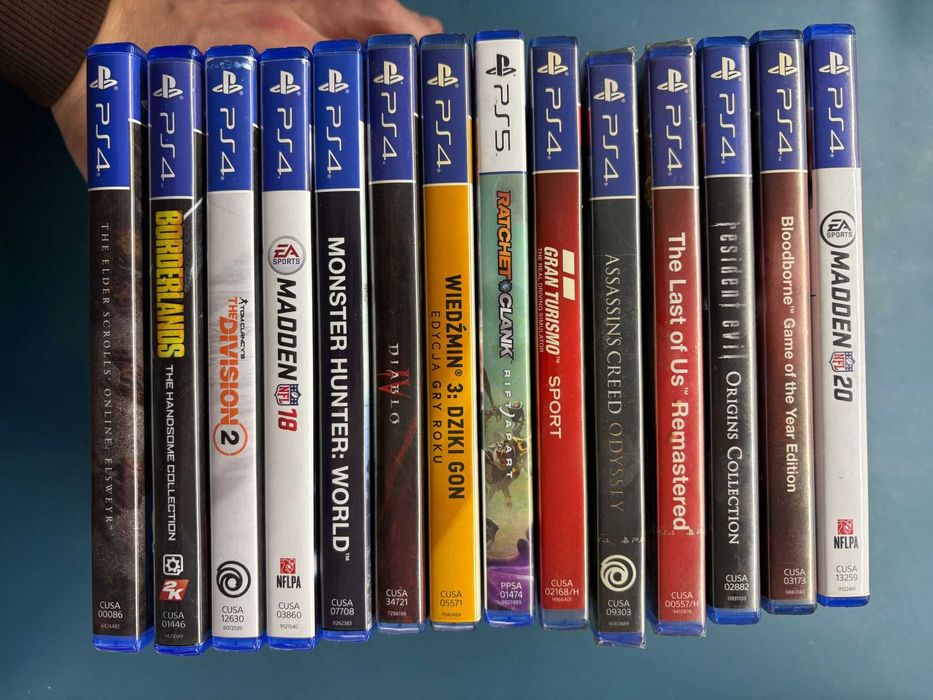 Zestaw PS4 + PS5 – Wiedźmin 3 GOTY, Bloodborne, Ratchet PS5 i inne