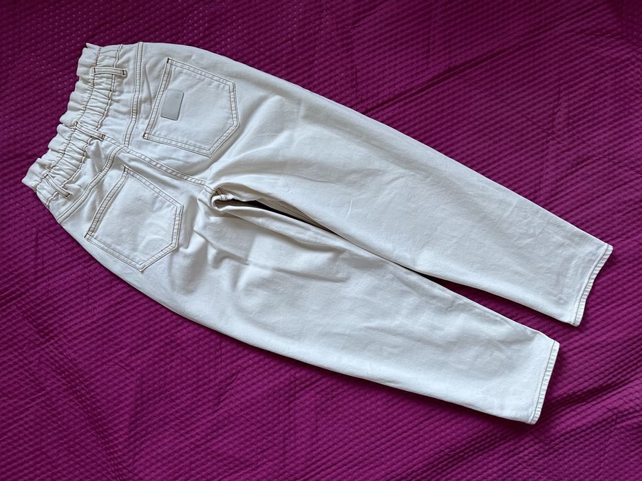 Maje 36 S jeansy białe kremowe cotton wysoki stan