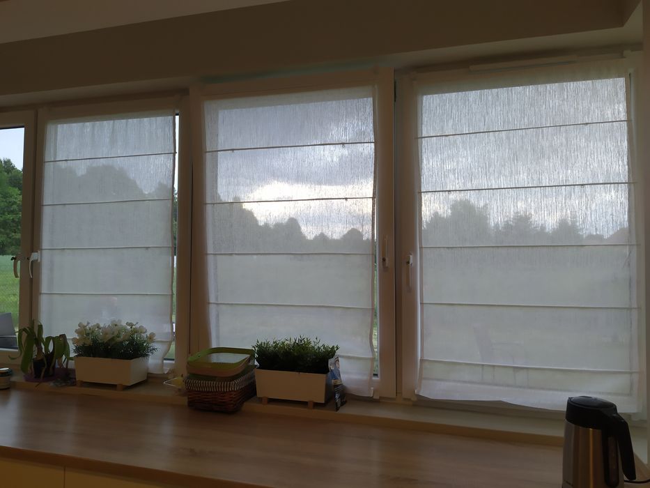 Biała roleta firankowa / firanki, rolety wewnętrzne