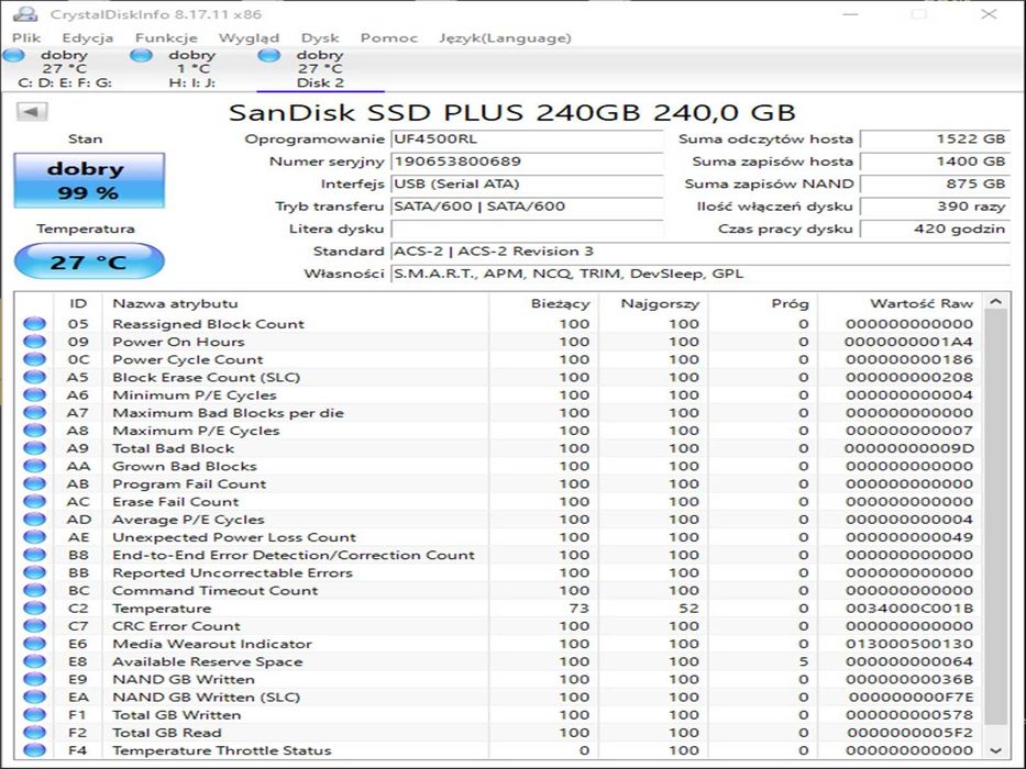 SSD 240GB SanDisk PLus