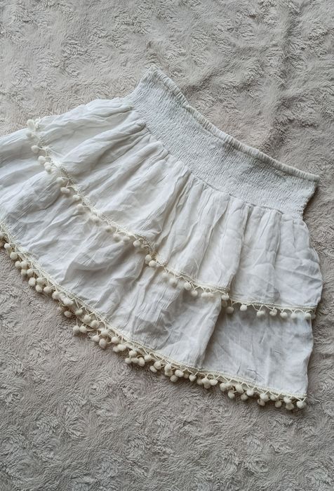 Przepiękna kremowa boho wiskozowa spódniczka mini Hunkemöller rozmiar M