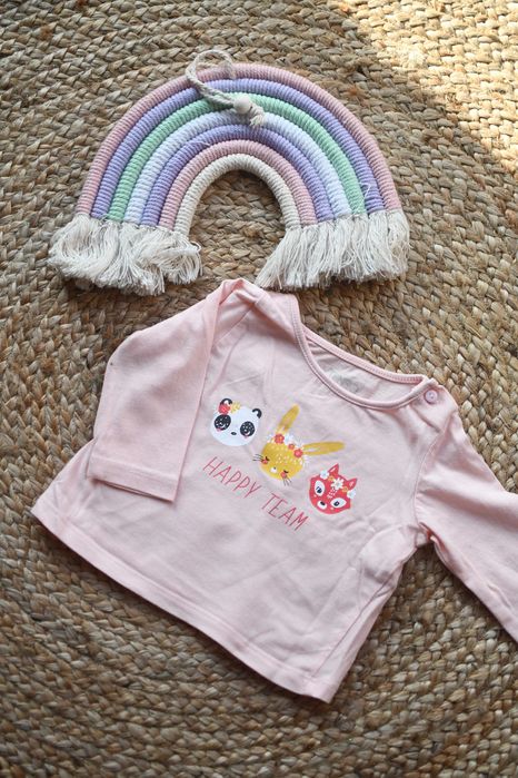 Bluzeczka dziewczęca z długim rękawek zwierzątka