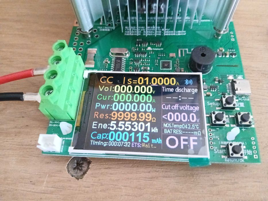 Carga Electronica 150W com "Multimetro" e Medidor Capacidade Bateria (Ah)
