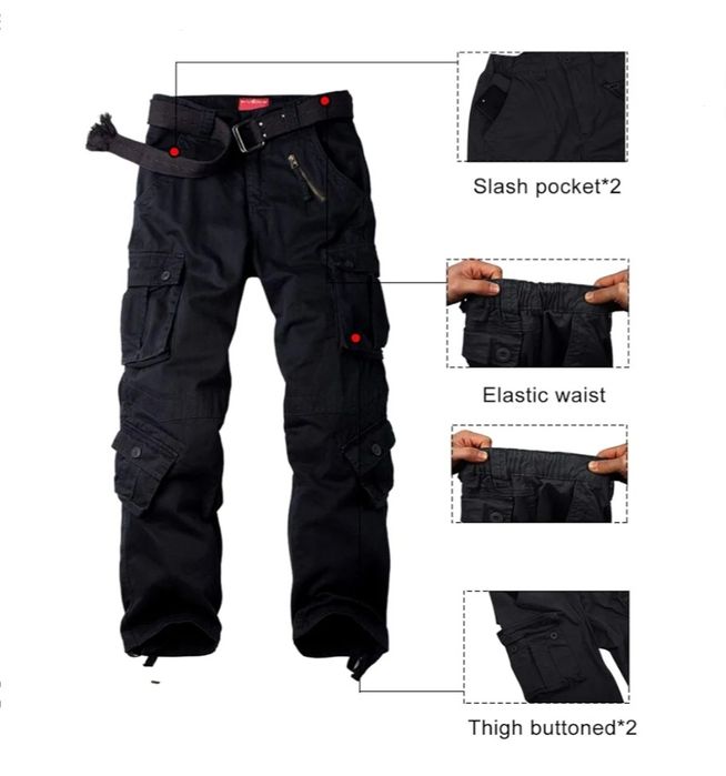 Generic Damskie spodnie bojówki czarne