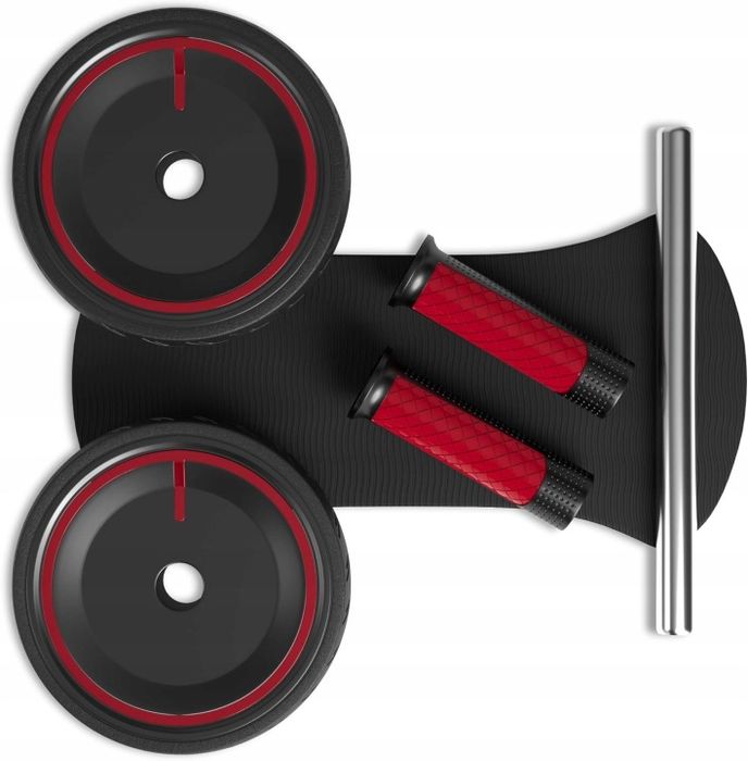 Roller Trenażer Brzucha Podwójne Koło AB Wheel Mata pod kolana