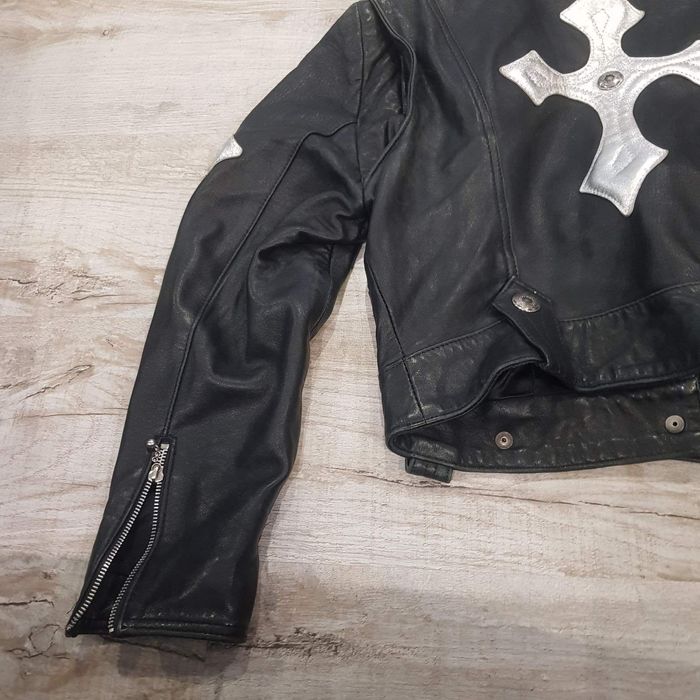 Кожаная куртка Косуха в стиле CHROME HEARTS
