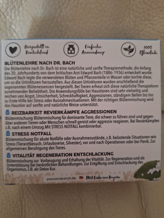 Paws Patch mieszanka kwiatów dla psa i kota wykazjących agresję stres