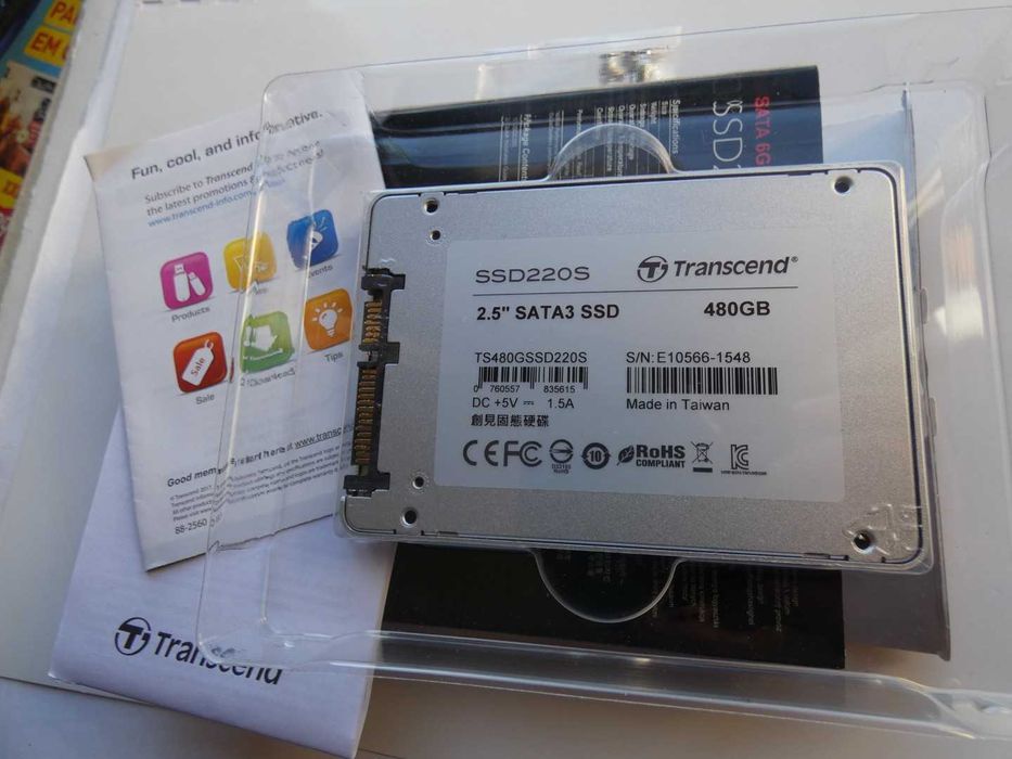 2.5" SSD Drive: Transcend SSD, 480 GB. Read ad64740676551169124