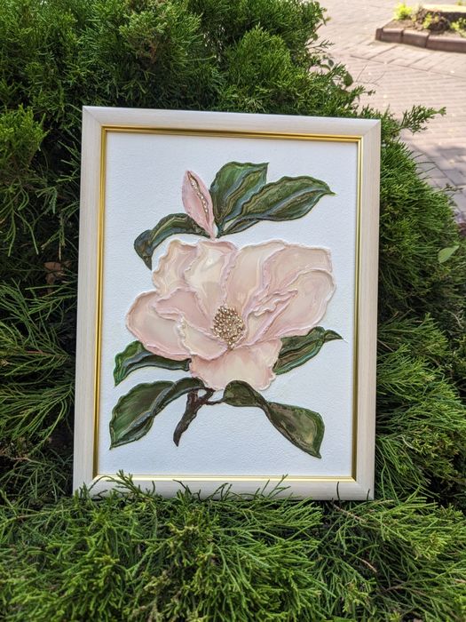 Объемная современная картина Магнолия