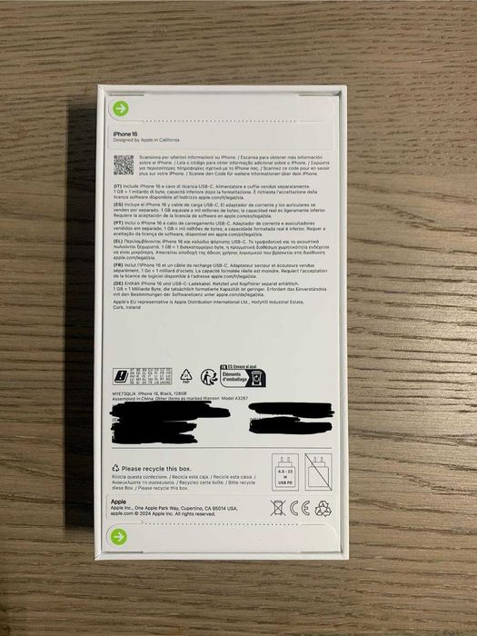 *Selado* iPhone 16 128gb Preto Desbloqueado