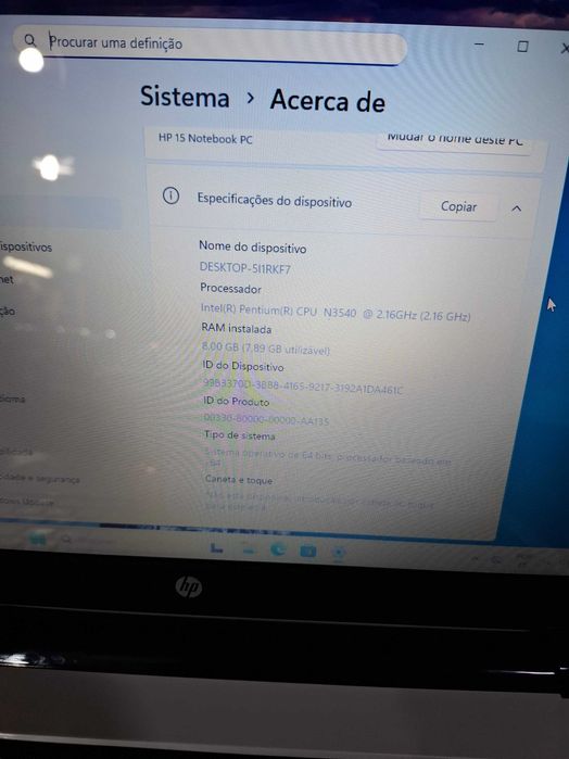 HP 15 Notebook PC | 8GB RAM | SSD 128GB | Windows 11| NOVO