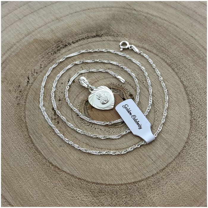 Piękny Damski Łańcuszek Z Medalikiem Maryja + Grawer Prezent Na Dzień