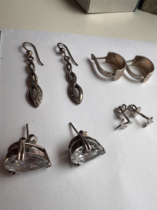 Кульчики(сережки)  б/у срібло 925 проба одним лотом