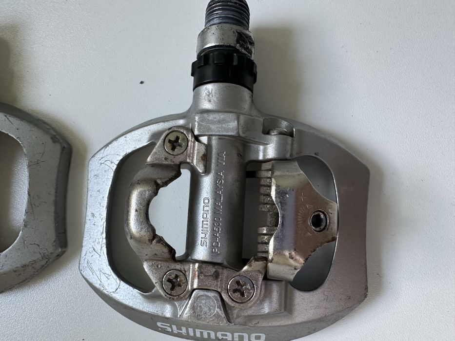 Pedały Shimano PD-A530 SPD + platforma srebrne - sprawne