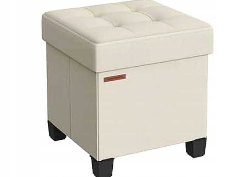 Pufa tapicerowana beżowa SONGMICS