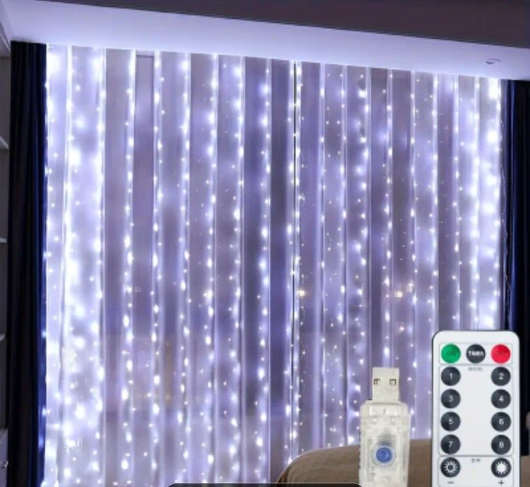 Гірлянда штора в теплому та холодному кольорах
