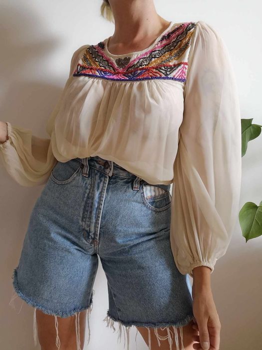 Piękna kremowa koszula z szerokimi rękawami boho Vila