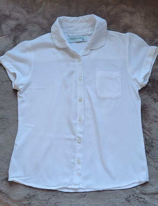 Biała bluzka dla dziewczynki r. 128