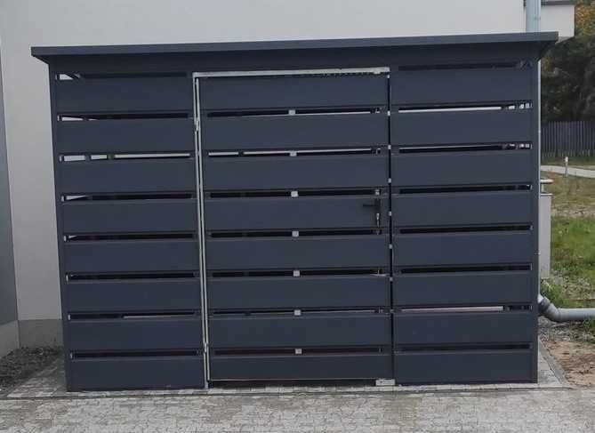 Wiata śmietnikowa 3x1,5 z jedną furtką