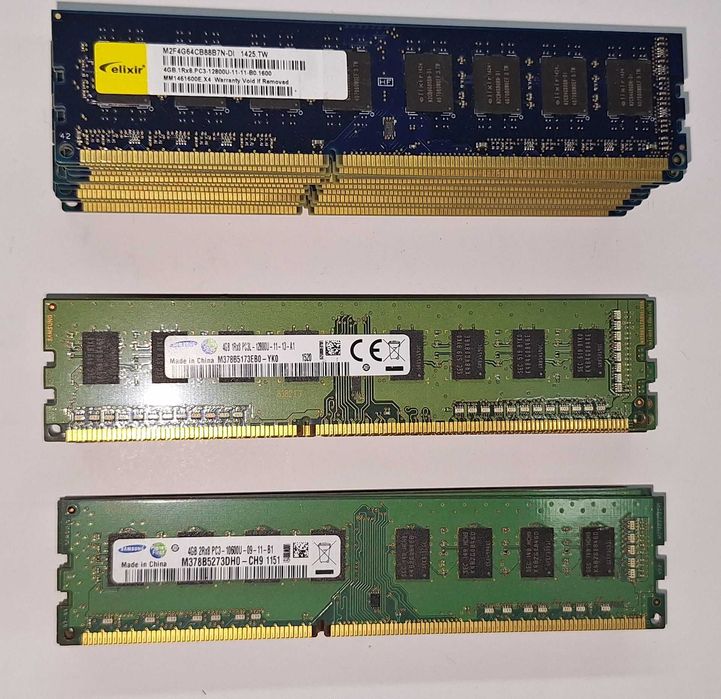 Pamięć RAM Elixir, Samsung DDR3 4GB  8 sztuk- używane testowane sprawne - TANIO - cena za sztukę