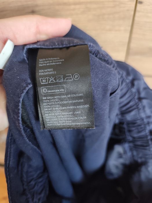 H&M 40 granatowe szerokie spodnie wysoki stan szwedy