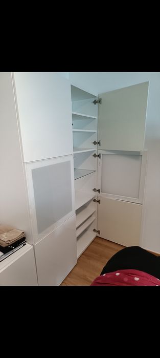 BESTA Combinação arrumação com portas de vidro