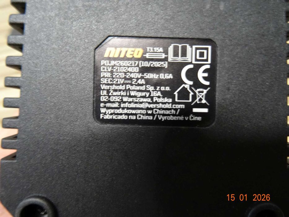 NITEO zestaw ładowarka + akumulator 4AH + akumulator 2,5AH