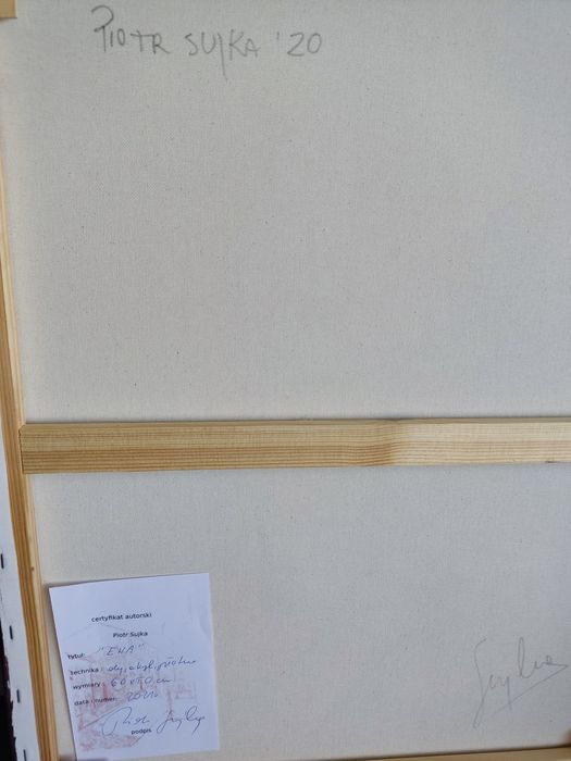 Duży obraz olejny, Piotr Sujka, 60/50, certyfikat