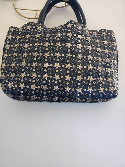 Mala vintage couro estilo punk rock