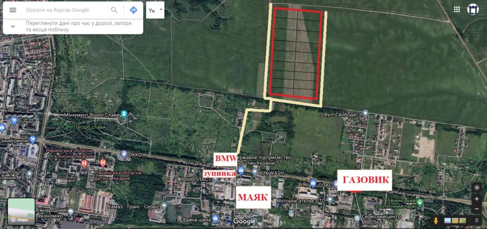 Продаж ділянки по Киівській за BMW