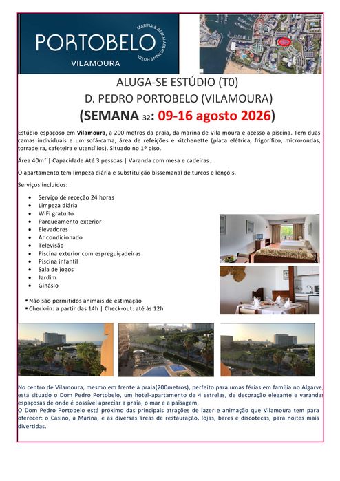 Week of 9–16 August | Vacation in an aparthotel in Vilamoura