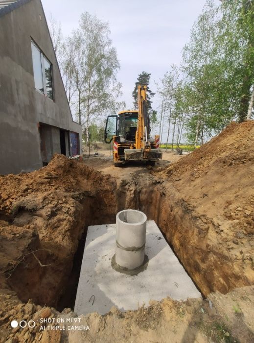 Usługi koparko-ładowarka, minikoparką, przyłącza wody gazu kanalizacji
