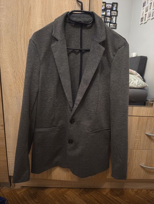 Męska szara marynarka slim fit Sinsay rozmiar S