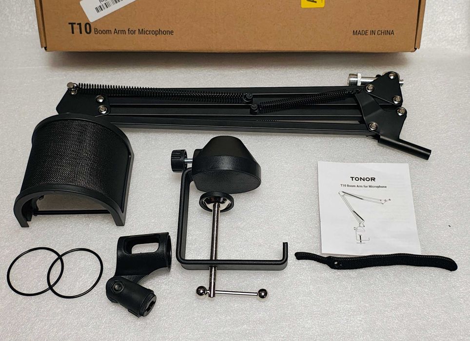 TONOR T10 Wysięgnik Mikrofonowy Regulowane Ramię Mikrofonowe Filtr Pop
