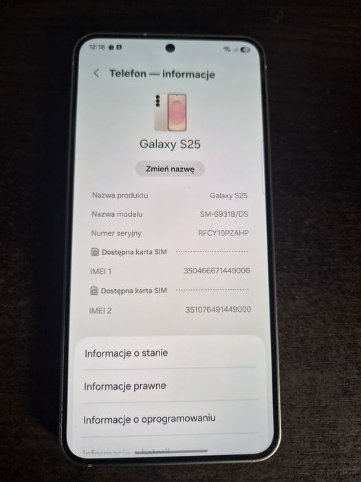 Samsung S25 zloty 256gb Gwarancja