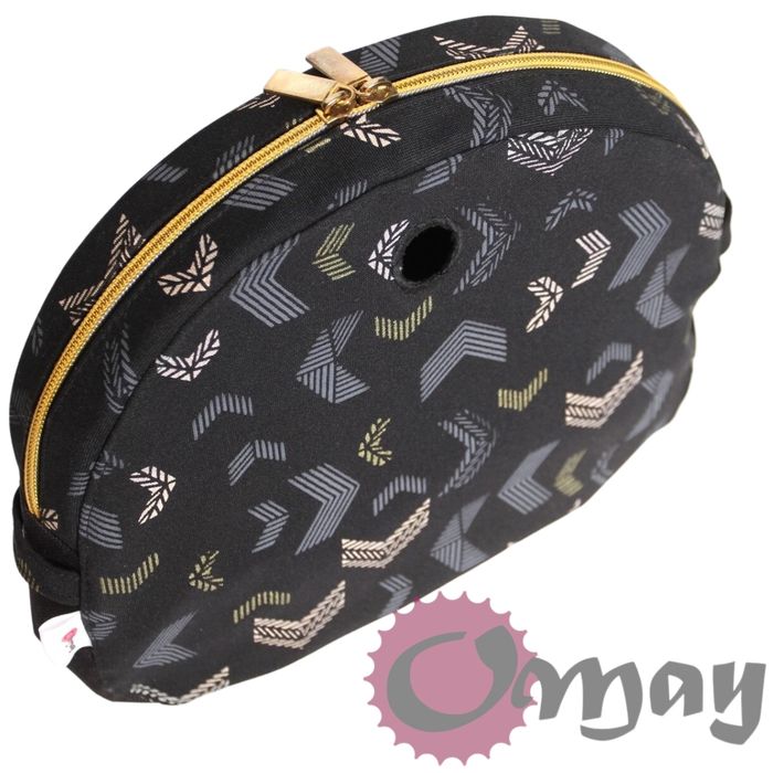 Czarny organizer OBAG MOON LIGHT strzałki złoty wkład 2 kieszenie OMAY