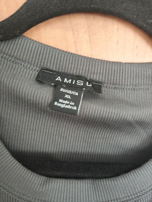 Amisu szara bluza na naramkach roz XL
