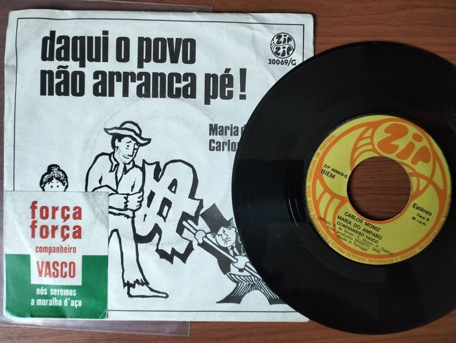 Disco de vinil single Força Companheiro Vasco'