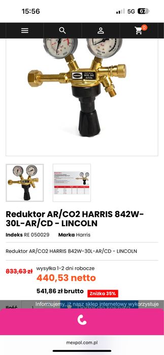 Reduktor Harris ar/co2