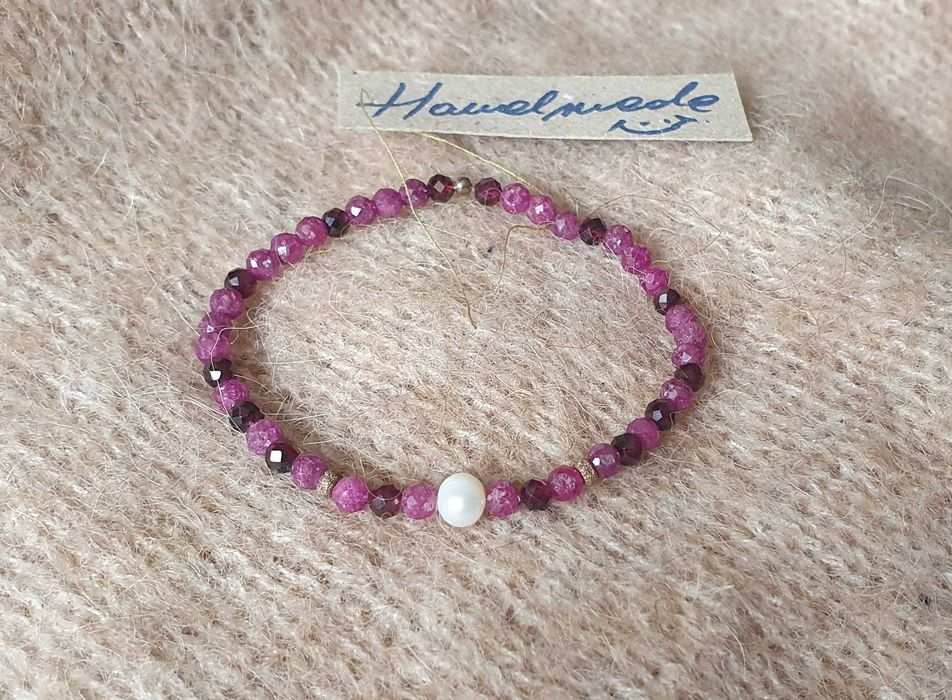 Bransoletka handmade kamienie szlachetne nowa