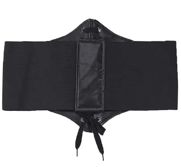 Эластичный корректирующий пояс-корсет для талии на шнуровке и липучке