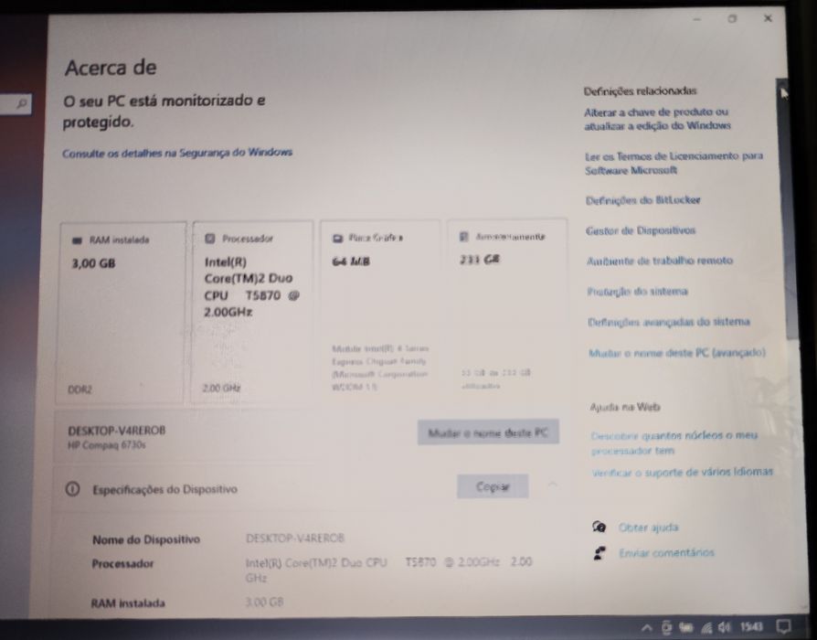 Portátil HP Compac 6730s