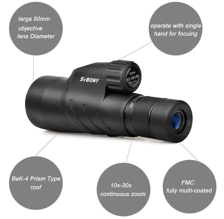 Monóculo Svbony SV45 - Zoom 10-30x50