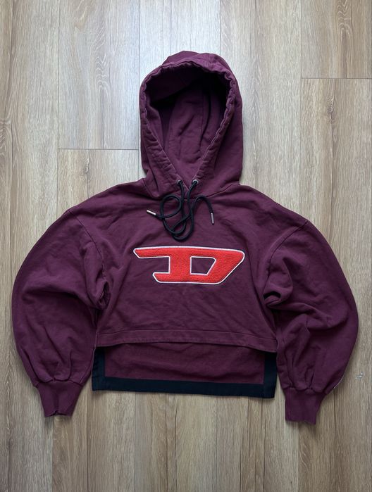 Diesel Crop Bluza z kapturem Hoodie Rap Streetwear