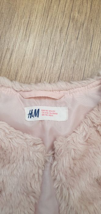 Kamizelka futerkowa H&M pudrowy róż