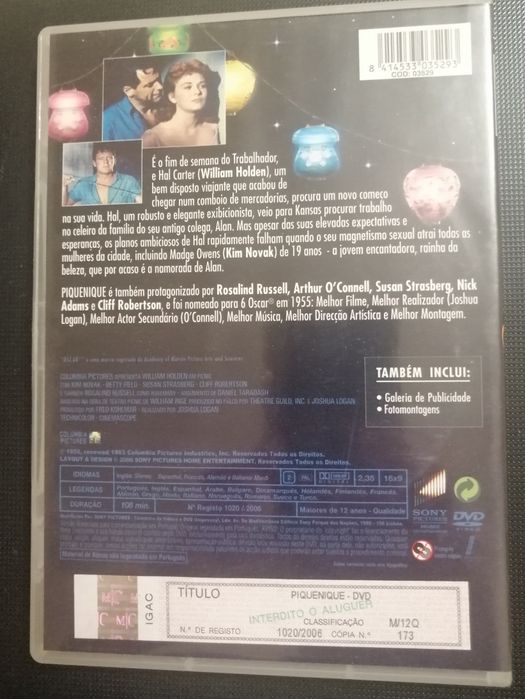 Piquenique, c/ Kim Novak - dvd