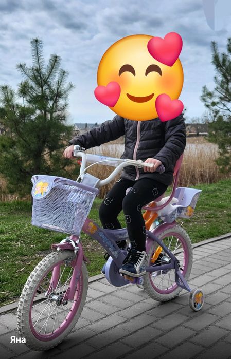 Велосипед дівчинці , об'єм коліс 16см