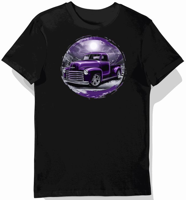 Koszulka męska czarna z motywem stylowych pojazdów 3XL